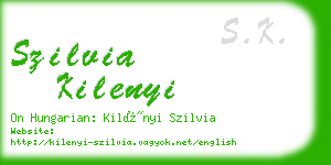 szilvia kilenyi business card